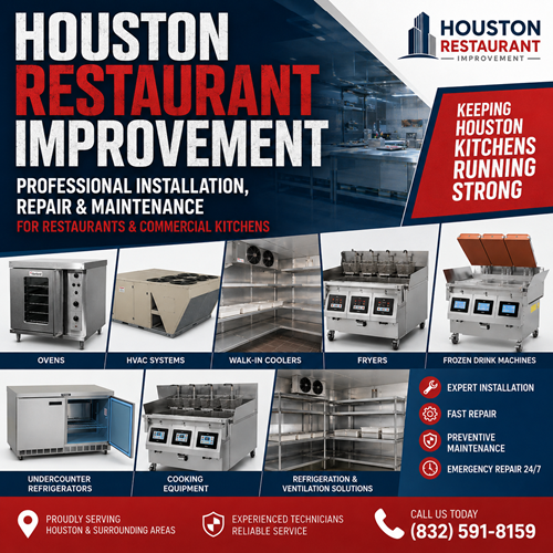 Houston, TX – Installation, Service for Restaurant, Commercial Kitchen Equipment